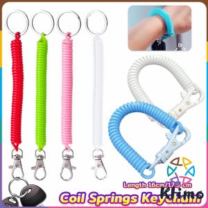 KLIMO Coil Springs Keychain Retractable Spring Coil Leash Cord Safety Ropes Lanyard Snap Hook