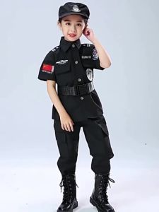 Dercoseason Police Costume for kids Police Uniform for Kids Costume for Kids Boys/Girls Coat Pants Gloves Belt & Cap(5 pcs)