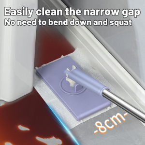 EUNICE  Mop Tisu Pakai Buang Face Towel Mop Hands-Free Mini Cleaning Mop Automatic Clip Lazy Mop Glass Wiper Home Window Cleaning Mop免手洗拖把