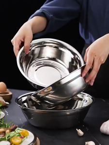 Thejoyful ชามสแตนเลส 304 ชามอาหาร ชามใส่อาหาร ถ้วยซุปสแตนเลส กะละมังสแตนเลส 14-24cm สแตนเลสอย่างดี Stainless steel Bowl