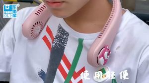 🌷 พัดลมคล้องคอ USB ปลอดภัย พัดลมห้อยคอ ไม่ต้องถือ 360° ชาร์จใหม่