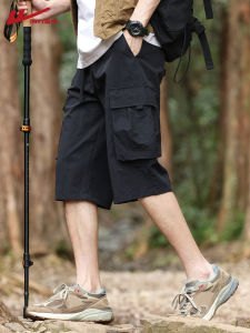 Mens Summer Thin Seven-Eight Length Casual Sports Shorts Knee-Length Loose Comfortable Workwear Fashionable Nylon Fiber