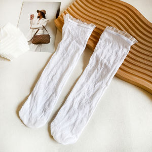 Summer Thin Girl Socks Lolita Tube Socks White Lace Girl Mesh Spring & Fall Stockings Bunching Socks