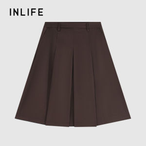 INLIFE | High Waist Slim Fitting Versatile A-Line Mid Skirt