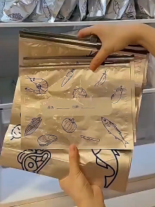 Zipper Aluminum Foil Storage Bag Reusable Food Freezer Seal Fresh Keeping Kitchen Snack Meat Vegetable Airtight Label