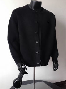 JIARONG | Black Buttons Round Neck Lazy Streetwear Style Mens Knitted Cardigan