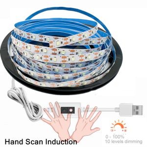 DC5V USB SMD2835 Motion Sensor LED Strip Dimming Flexible Tape with Adhesive Back for TV Backlight Staircase Home Decor Lighting