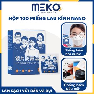 Khăn lau kính chống hơi nước hộp 100 miếng cho kính mắt - Khăn Nano chống mờ kính đa năng chống mờ sương mồ hôi chống nhờn chống bụi