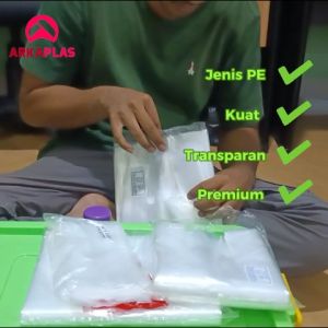 ARKAPLAS Plastik Kantong kresek PE bening Box 20x20 25x25 30x30
