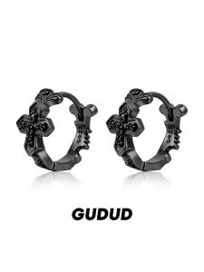 GUDUD | Iris Cross Design Mens Earrings