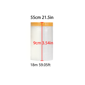 Tape and Drape Pre-Taped Masking Film Paint Adhesive Protective Film Roll for Covering Skirting Frames Cars and Auto Body