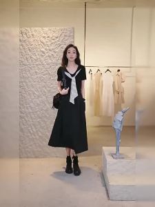 S·DEER | Chân Váy A-Line Đai Cao Có Túi Chất Liệu Bề Mặt