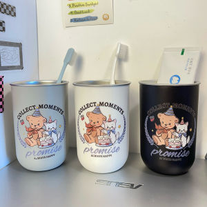 Simple Mouthwash Cup Washing Cup For Home High-End Toothbrush Cup Portable Student Dormitory Stainless Steel Cup Suit Couple