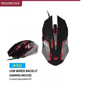 NexusClick Ergonomic Wired Optical Gaming Mouse2400 DPI 6 Buttons RGB Backlit Plug and Play USB Computer Mice for Laptop PC Mac