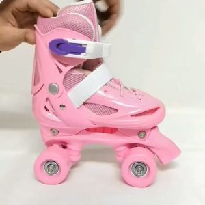 YS【Ready Stock】The New Double Row Skate Roller Adjustable 4 Wheel Roller Skates For Children roller skates for kids Roller Skates