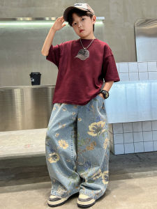 Boys Summer Short Sleeve T-Shirt Pure Cotton Base Shirt Cool Trendy Childrens Summer Wear Casual Style Comfortable Fit Kids Top