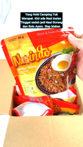 Nasi Instant untuk Camping Nasindo Rasa Nasi Goreng / Soto siap seduh saji tiggal makan Halal