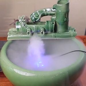 เครื่องสร้างควัน เครื่องทำหมอก ควัน พร้อมไฟLED อุปกรณ์ตกแต่งสวน น้ำพุฮวงจูย ทำหมอก น้ำพูดพลา เปลือกสแตนเลส ที่ 4 ต่อการกัดกร่อน เซ็นซ์ปิดเครื่องขาดน้ำ อายุการใช้งาน 1 ปี