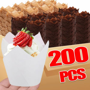 Anglebabylife 200PCS Baking Cupcake Liners Wrapper Molde Cake Paper Cups Oilproof Muffin Oilproof Cupcakes Bakeware Tool for Wedding Party