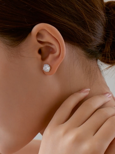 Elegan Jewellery S925 Sterling Silver Rose Cut Zircon Stud Earrings for Women