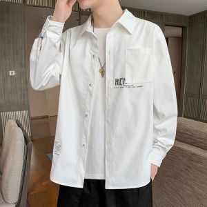 ROMON | Lormen Mens Long Sleeve Casual Shirt Trendy Youth Fashion City Style Autumn Spring New Arrival No Iron Workwear Jacket