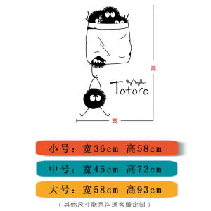 Adorable Totoro Wall Stickers Creative Cartoon Anime Dormitory Wall Decorations Waterproof PVC Backdrop Stickers for Fans