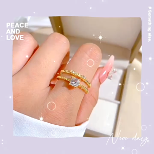 Kèm hộp - Nhân Titan Cao Cấp Hở Mạ Vàng Đính Đá Zircon Không Đen Gỉ Hình Nơ