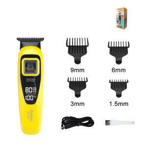 Kemei | Kemei 1961 Hair Trimmer for Men DLC Blade 0mm Brushless Motor External Rotor LED Display 8000RPM Professional Barber Machines
