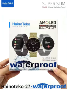 HainoTeko 27 Amoled WaterProoft Super Slim Baterai Tahan 7 Hari Jam Tangan Touch Screen Layar Amoled Sport Health Monitoring Kesehatan & Olahraga 3 Pairs Strap
