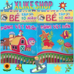 Combi 10 Quyền TÔ MÀU VÀ HỌC TIẾNG ANH THEO CHỦ ĐỀ CHO BÉ