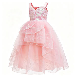 Pink Good Witch Costume Girls Birthday Dress Luxury Kids Halloween Glinda Cosplay Costumes