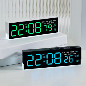 LED Digital Alarm Clock with White Mood Light TEMP Week 2 Alarm DST Table Clock 3 Levels Brightness 12/24H LED Clock