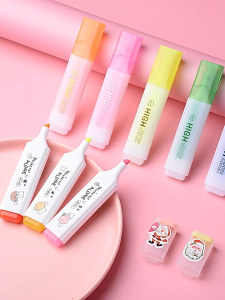 W32 Highlighter Stationary Pen line pencil note marker color pen set student fluorescent pen school