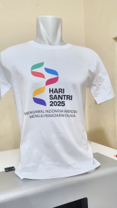 Kaos Hari Santri Nasional 2025 - Logo Resmi Kemenag Bonus Sticker Kaos Logo HSN 2025