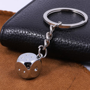 Gantungan Kunci Dadu Mini Enam Sisi Kreatif Logam Dice Keychain Mobil Decor Gift Hadiah