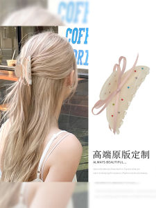 Sweet Ballet Style Double Sided Colorful Rhinestone Jelly Acetate Shark Clip Back of Head Hair Clip Fashionable Hair Accessories
