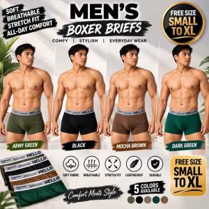 Mens Premium Cotton Spandex Boxer Shorts 4in1 Pack Soft Breathable Stretch Fit Ultimate Comfort Lingerie Menswear