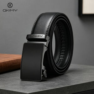 OKIMY Men’s Belt Business Belt Stylish Automatic Buckle Belt Second-layer Cowhide Waistband Suit Pant Belt Stylish Simple Nice Waistband Durable Belt