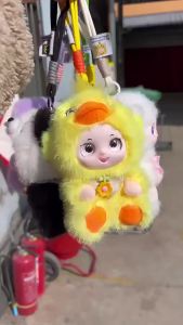 Colorful Cartoon Duck Panda Vinyl Doll Plush Toy Backpack Pendant Stuffed Plush Toy Birthday Gift For KidsFriend