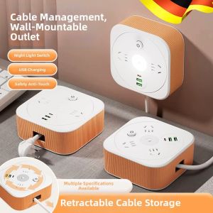 Compact Reelable USB Multi-function Power Strip