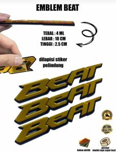 Logo emblen vario beat bahan akilik Logo honda vario logo motor beat timbul bahan akilik