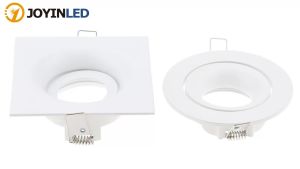JOYINLED Round GU10 Downlight Housing Zinc Alloy Recessed Mounting Frame & Trim Kit Replacement for Ceiling Spot Lights Black