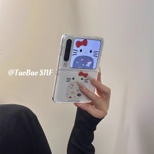 Kt Cat Mobile Phone Case Huawei Pocket 2 Xiaomi Mix Flip 2 Foldable Design Ins Trendy Block Hanging Ornament Luxury Chic Style