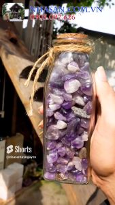 Lọ đá thạch anh vụn tím - Lọ đá may mắn và tài lộc