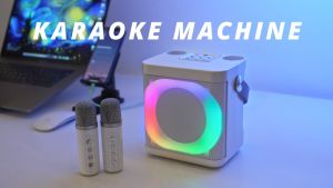 RGB Portable Karaoke Dual Wireless Microphone Bluetooth Professional Speaker Smart External Stereo Family Party Ktv Equipment Audio Car/Outdoor/Indoor