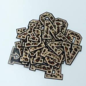 3-26Pcs A-Z English Alphabet Letters Badge Patches Leopard Print Applique Embroidery Iron on Sticker For Clothing Hat Sewing DIY