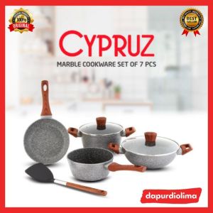 Panci Set Cypruz Marble Cookware Set of 7 pcs