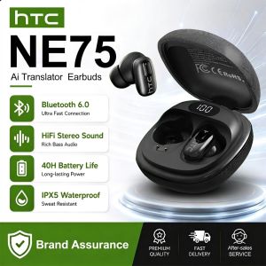 AI Translate Earbuds HTC NE75 Noise Reduction In Ear Wireless Earphone Bluetooth Compatible With Phone Laptop Computer Headphone