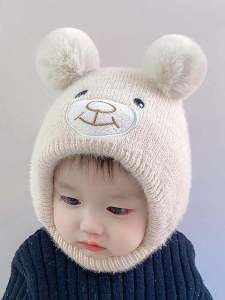 Mũ Trẻ Em Dệt Kim Ấm Áp Dễ Thương Cho Bé Trai Và Bé Gái Mùa Thu Đông Bảo Vệ Tai Cho Trẻ Sơ Sinh Và Trẻ Nhỏ