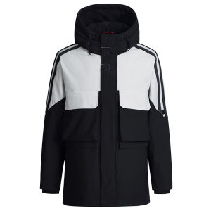 Trendy Workwear Style Mens Casual Stand Collar Warm Hooded Fashionable down Jacket Snow Flying Brand Polyester Fiber